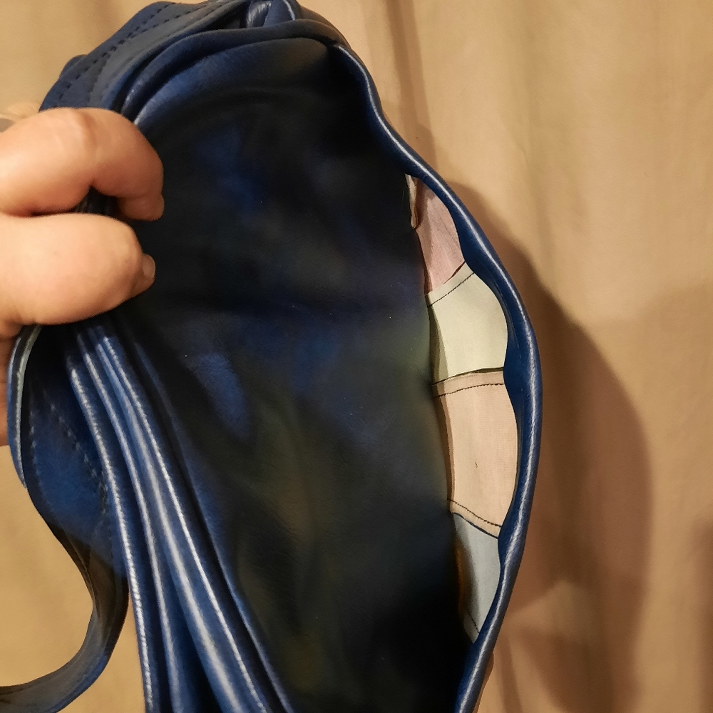 Vintage Vinyl Patchwork Stripes Bag - image 4